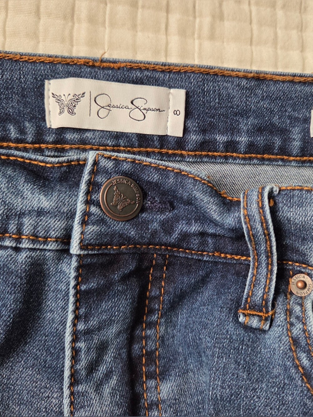 Jessica Simpson Blue Wide-Leg Floral Tie-Dye Jeans - Picture 6 of 8
